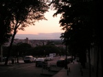 tramonto su Madrid, vicino al palazzo reale